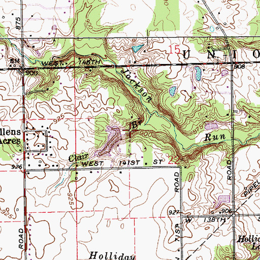Topographic Map of Elrod Lake Dam, IN