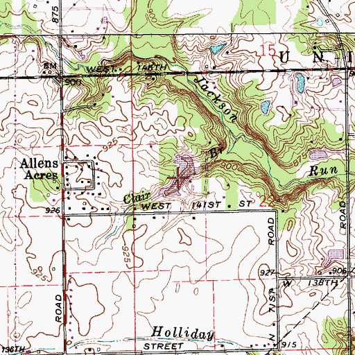 Topographic Map of Elrod Lake, IN