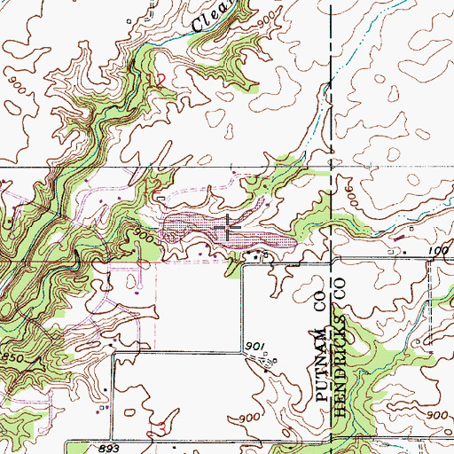 Topographic Map of Elmer Martens Lake, IN