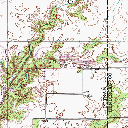 Topographic Map of Elmer Martens Lake Dam, IN