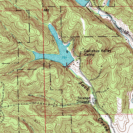 Topographic Map of Gallahue Lake Dam, IN
