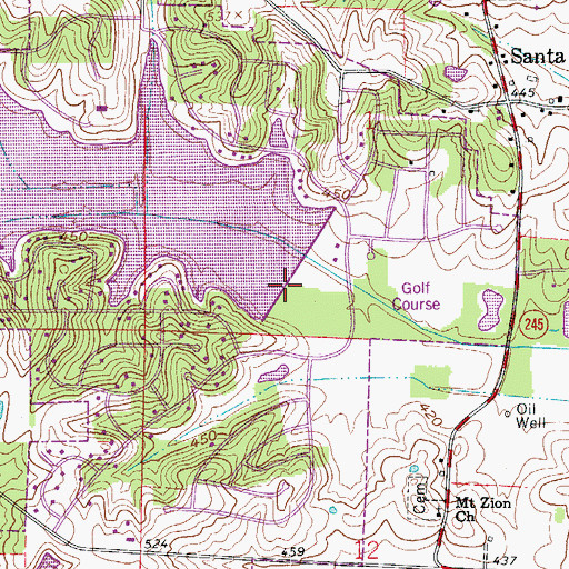 Topographic Map of Christmas Lake Dam, IN