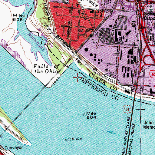 Topographic Map of Blooms Eddy (historical), IN