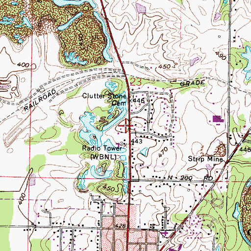 Topographic Map of WBNL-FM (Boonville), IN
