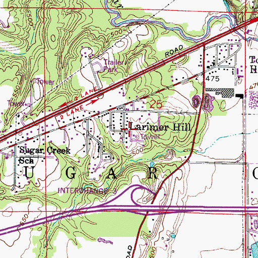 Topographic Map of WWVR-FM (West Terre Haute), IN