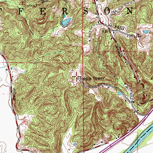 Topographic Map of WCBK-FM (Martinsville), IN