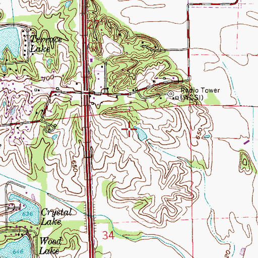 Topographic Map of WCSI-FM (Colombus), IN