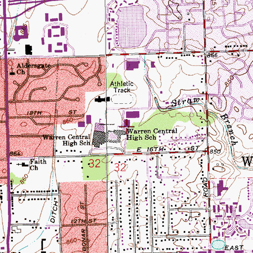 Topographic Map of WEDM-FM (Indianapolis), IN