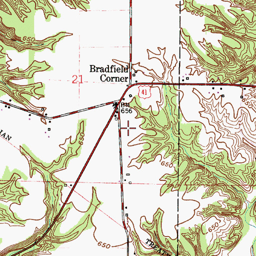 Topographic Map of WAXI-FM (Rockville), IN