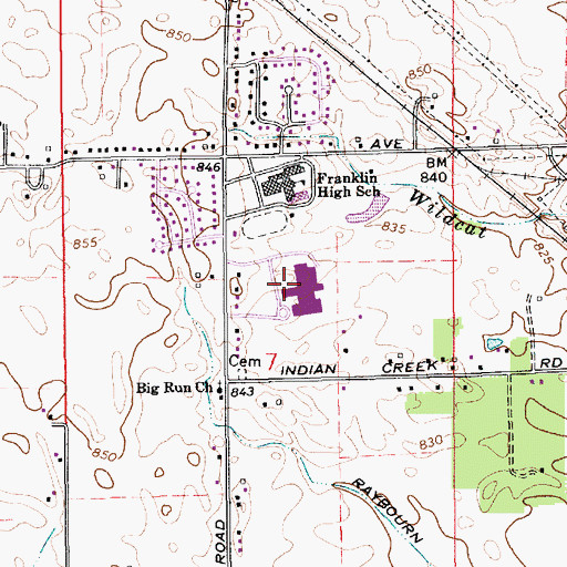 Topographic Map of WRFT-FM (Indianapolis), IN