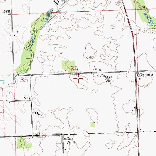 Topographic Map of WRCR-FM (Rushville), IN