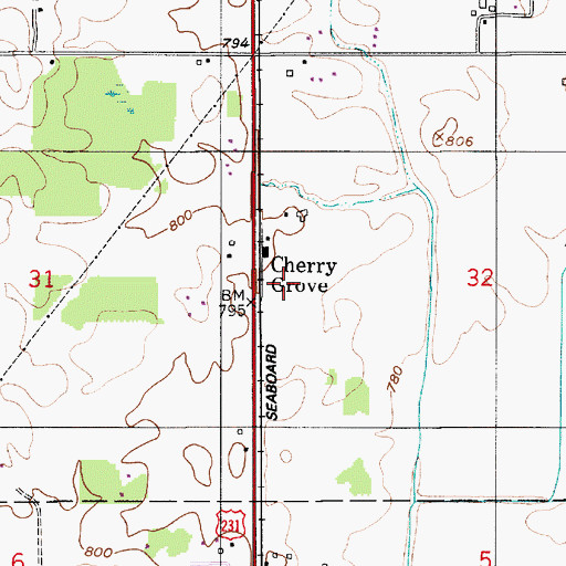 Topographic Map of WLFQ-FM (Crawfordsville), IN