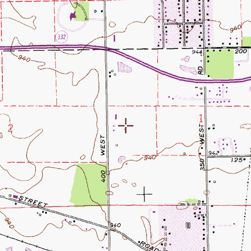 Topographic Map of WBST-FM (Muncie), IN