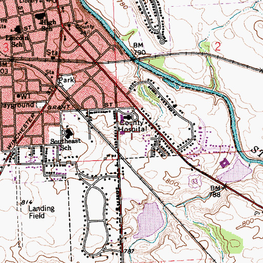 Topographic Map of WADM-FM (Decatur), IN