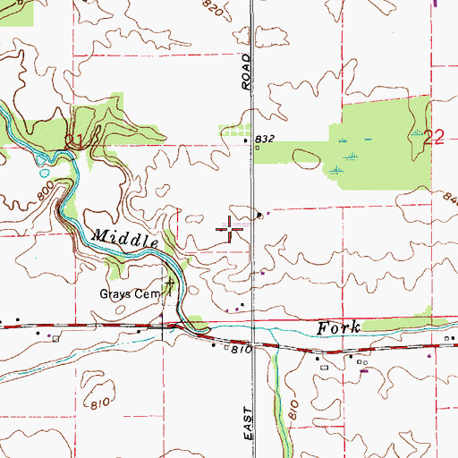 Topographic Map of WSHW-FM (Frankfort), IN