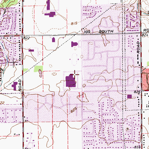 Topographic Map of WHSK-FM (Kokomo), IN