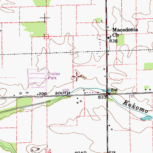 Topographic Map of WWKI-FM (Kokomo), IN