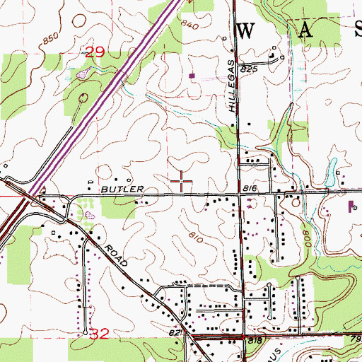 Topographic Map of WBCL-FM (Fort Wayne), IN