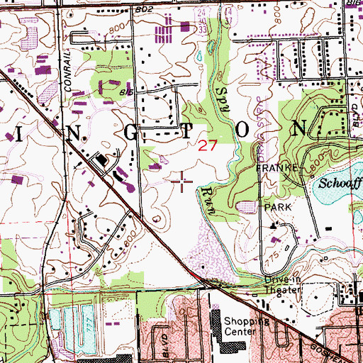 Topographic Map of WXKE-FM (Fort Wayne), IN