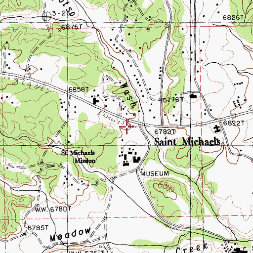 Topographic Map of Saint Michaels Post Office, AZ