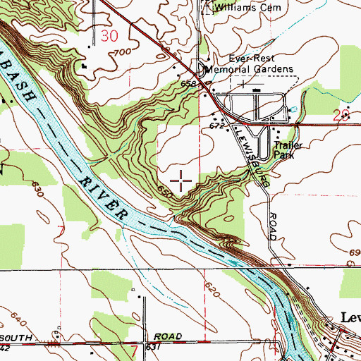 Topographic Map of WSAL-FM (Logansport), IN