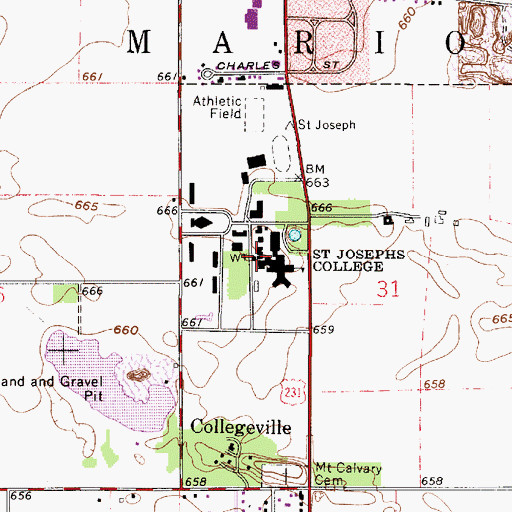Topographic Map of WPUM-FM (Rensselaer), IN