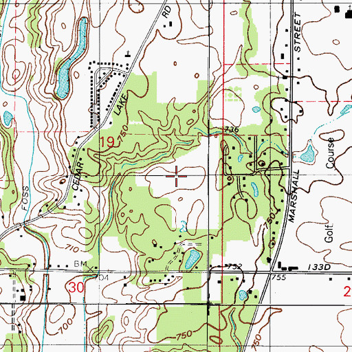 Topographic Map of WZVN-FM (Lowell), IN