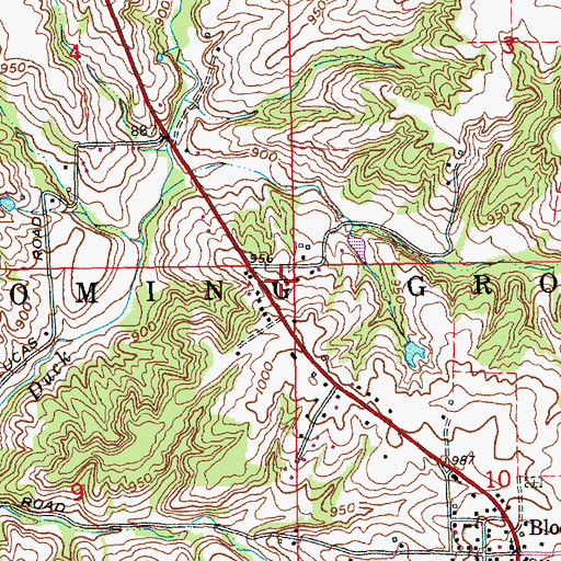 Topographic Map of Pinhook, IN