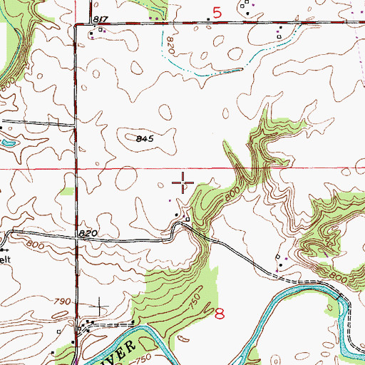 Topographic Map of Morven, IN
