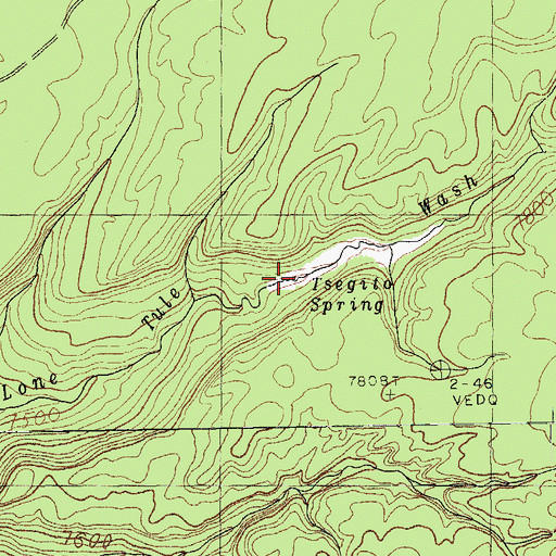 Topographic Map of Tsegito Spring, AZ