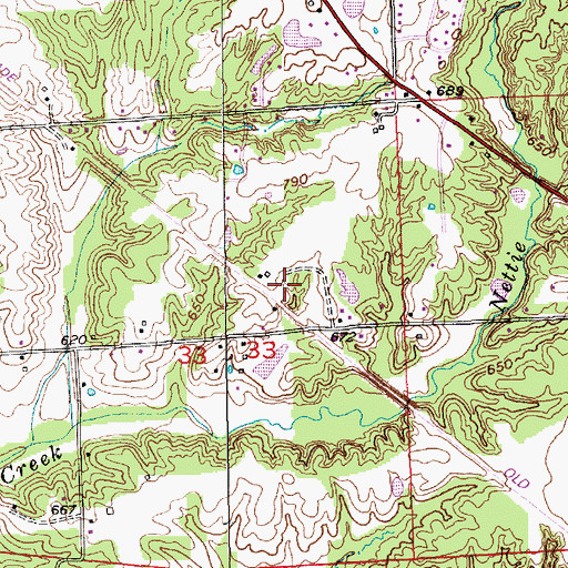 Topographic Map of Tannersville, IN