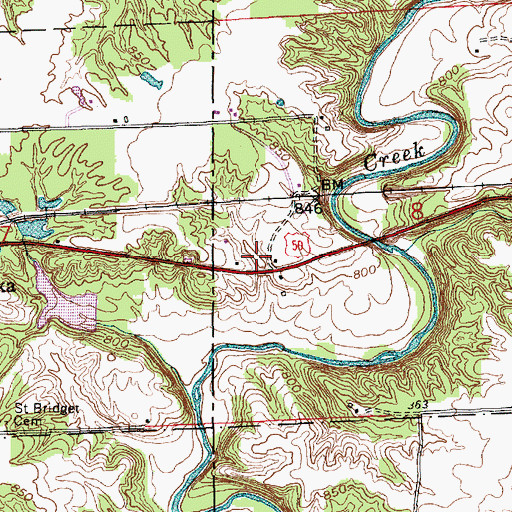 Topographic Map of Jackson, IN