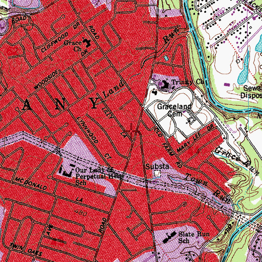 Topographic Map of Graysville, IN