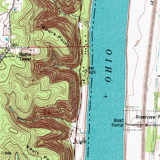 Topographic Map of Salina, IN
