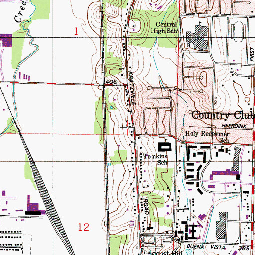 Topographic Map of Kratzville, IN