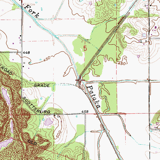 Topographic Map of South Patoka River, IN
