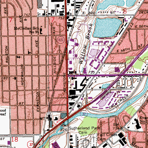 Topographic Map of Harrison Place (historical), IN