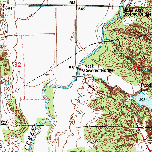 Topographic Map of Lakeys Branch, IN