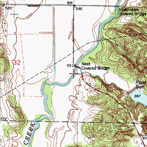 Topographic Map of Lakeys Branch, IN