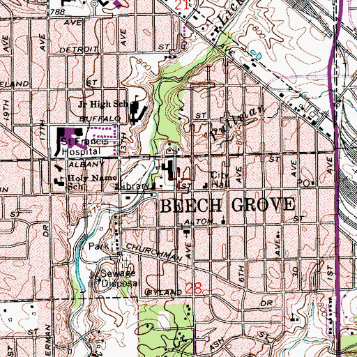 Topographic Map of Iron Spring, IN