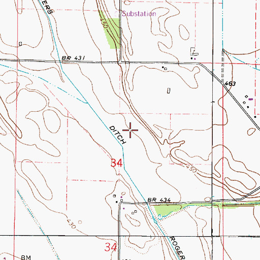 Topographic Map of Kaufman Pond (historical), IN