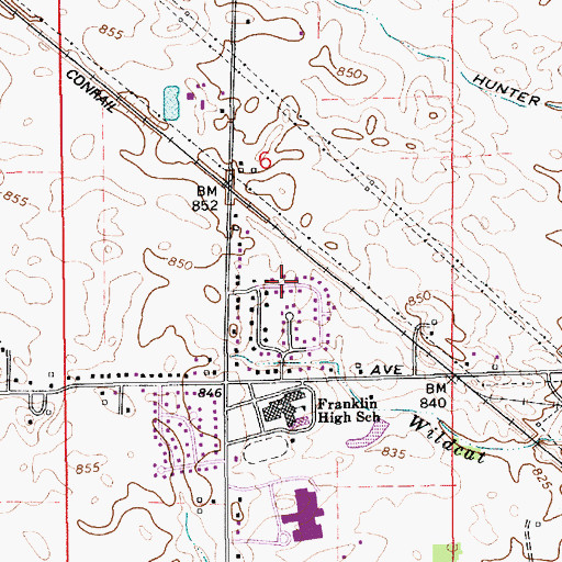 Topographic Map of Galader Station, IN