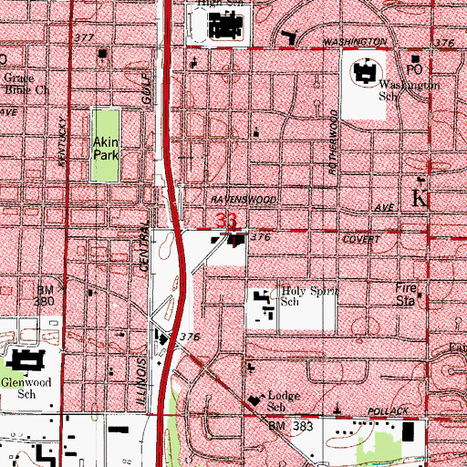 Topographic Map of Covert and Lodge Shopping Center, IN