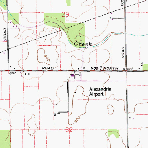 Topographic Map of Alexandria Airport, IN