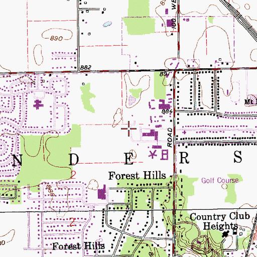 Topographic Map of Community Hospital Airport, IN