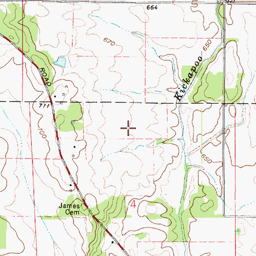 Topographic Map of Smith Brothers Airport (historical), IN