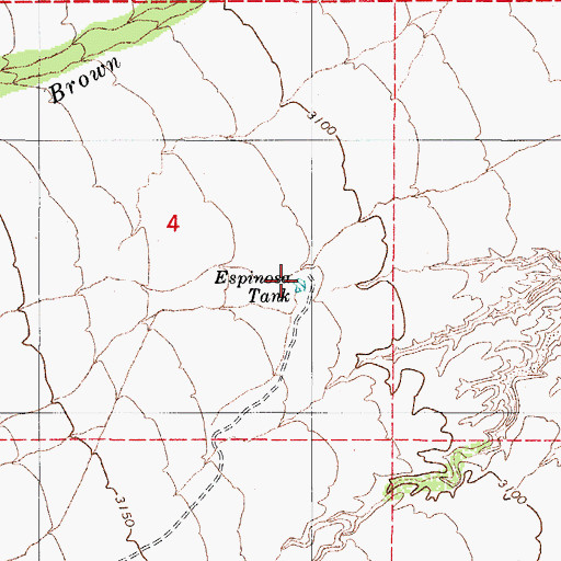 Topographic Map of Espinosa Tank, AZ