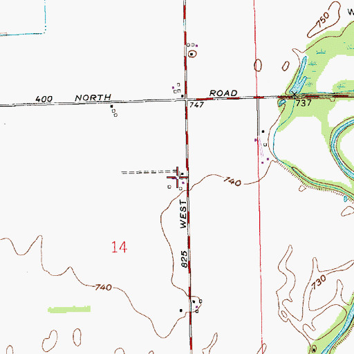 Topographic Map of Gardner Airport (historical), IN