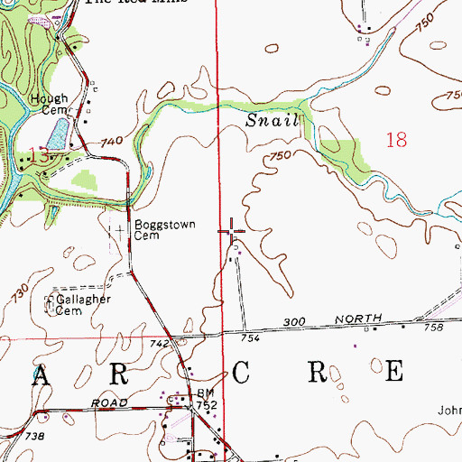 Topographic Map of Gray Airport, IN