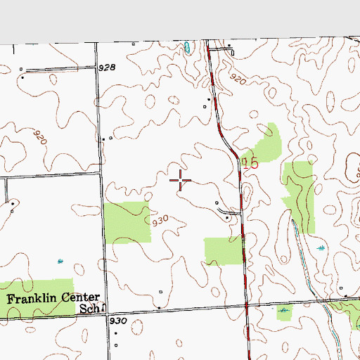 Topographic Map of Harrold Airport (historical), IN